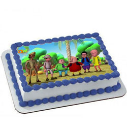 Yummy Motu Patlu Photo Cake for Kids