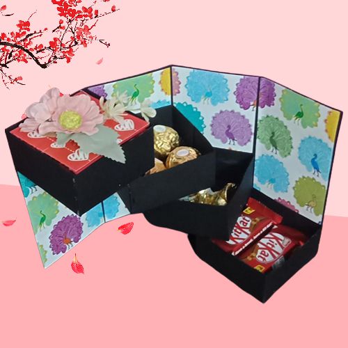 Extravagant 4 Layer Handmade Stepper Box of Assorted Chocolates