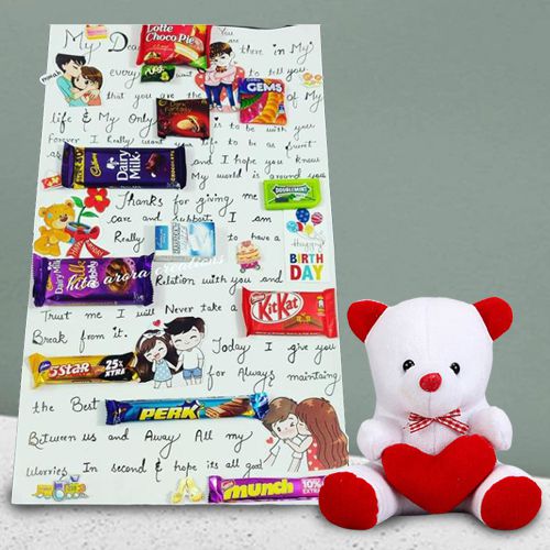 Charismatic Chocolate Message Card and a Teddy with Heart
