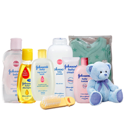 Wonderful Johnson Baby Care Pack with Teddy