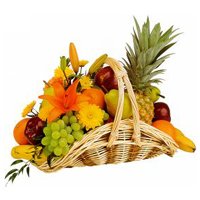 Mouth Watering Basket of Fresh Fruits