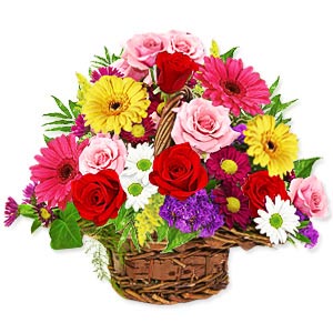 Amazing Basket of Mixed Flowers