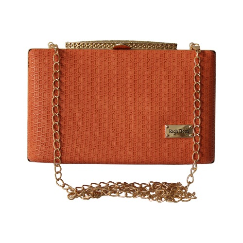 Womens Party Purse in Shimmering Orange