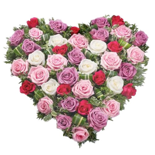 MidNight Delivery ::Multi Coloured Heart Shaped Arrangements