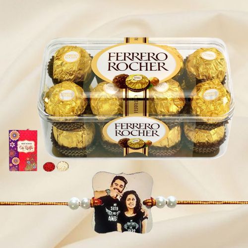 Personalized Photo Rakhi with Ferrero Rocher