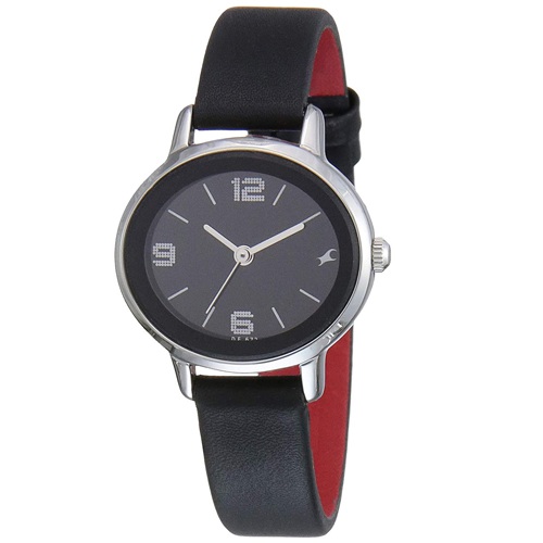 Fashionable Fastrack Oval Black Dial Analog Womens Watch