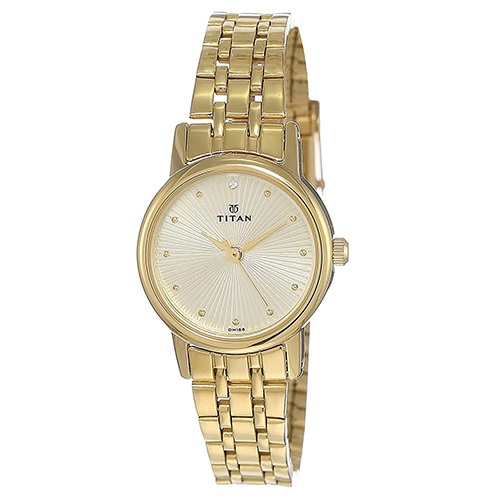 Alluring Champagne Dial Womens Watch from Titan
